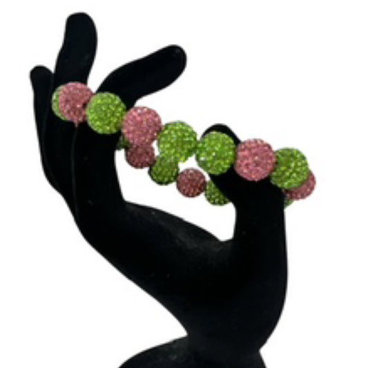 green pink bead bracelet
