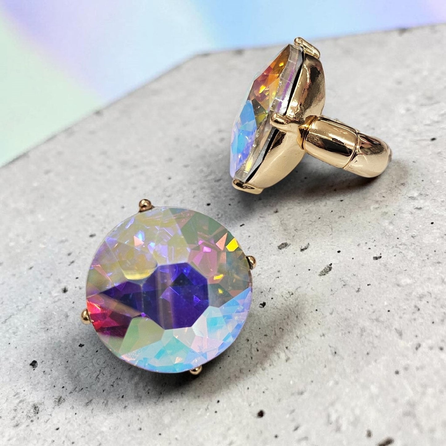 Ab rhinestone ring