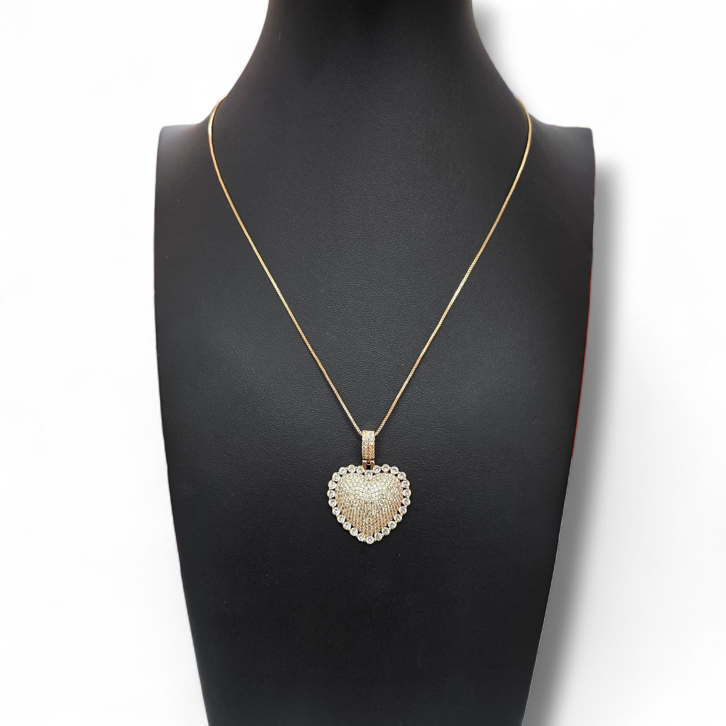 Gold Zirconia heart necklace