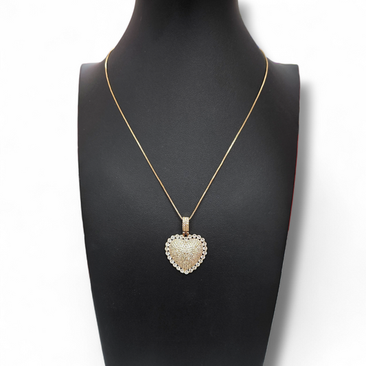 Gold Zirconia heart necklace