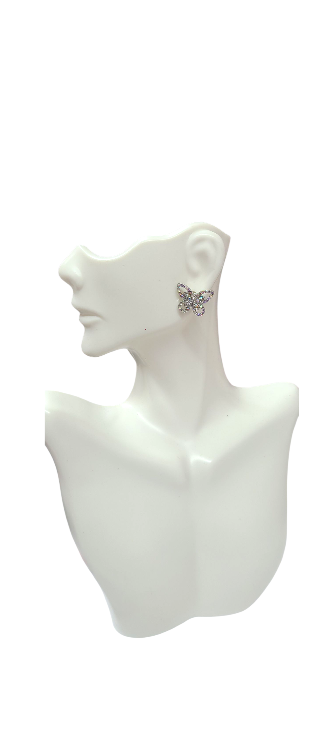 Iridescent butterfly studs