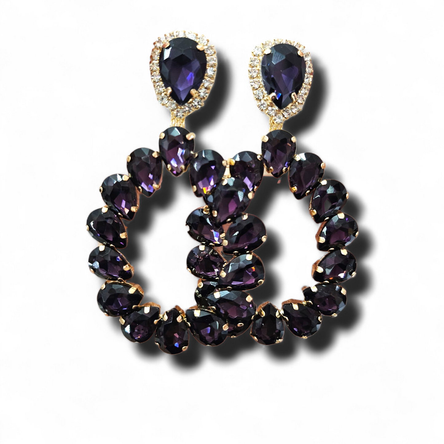 Purple post Drop Earrings