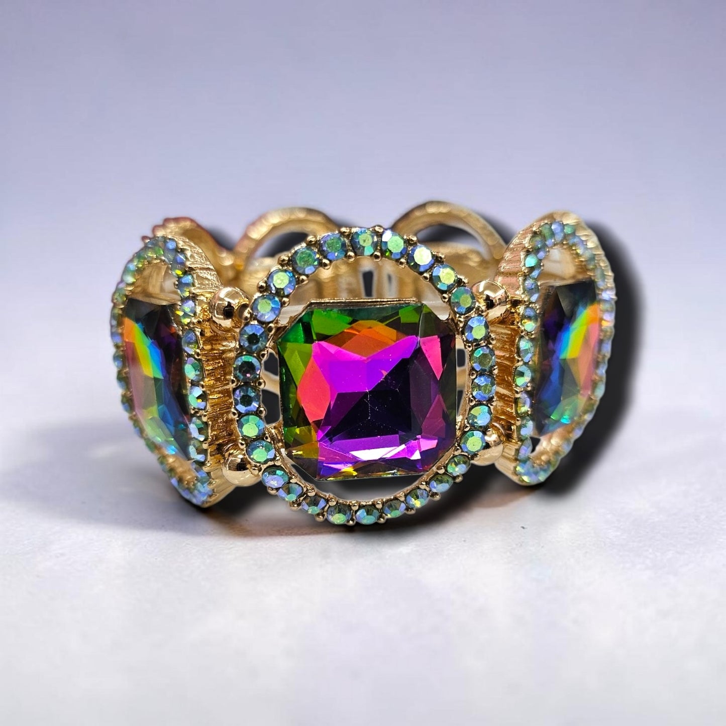 Oil slick cut out  bracelet