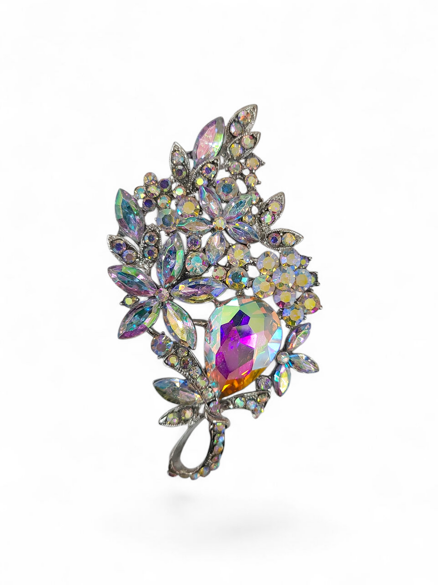 Silver AB Flower Keychain