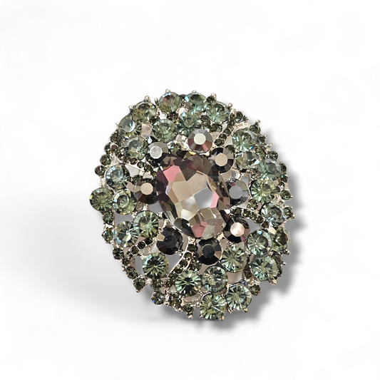 Hematite Oval Brooch