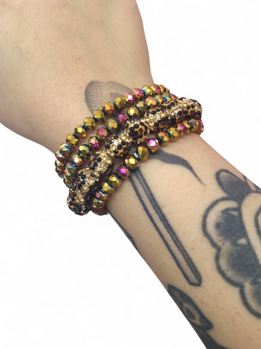Oil Slick Cheetah Stretch Bracelet
