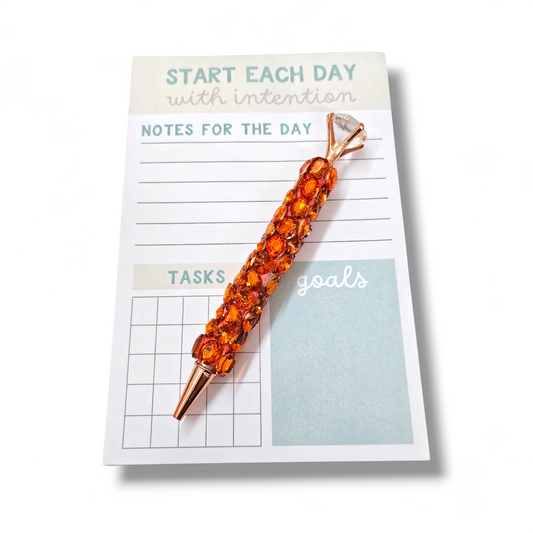 Orange Rhinestone bling pen