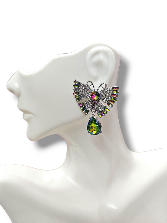 Oil slick Butterfly earrings