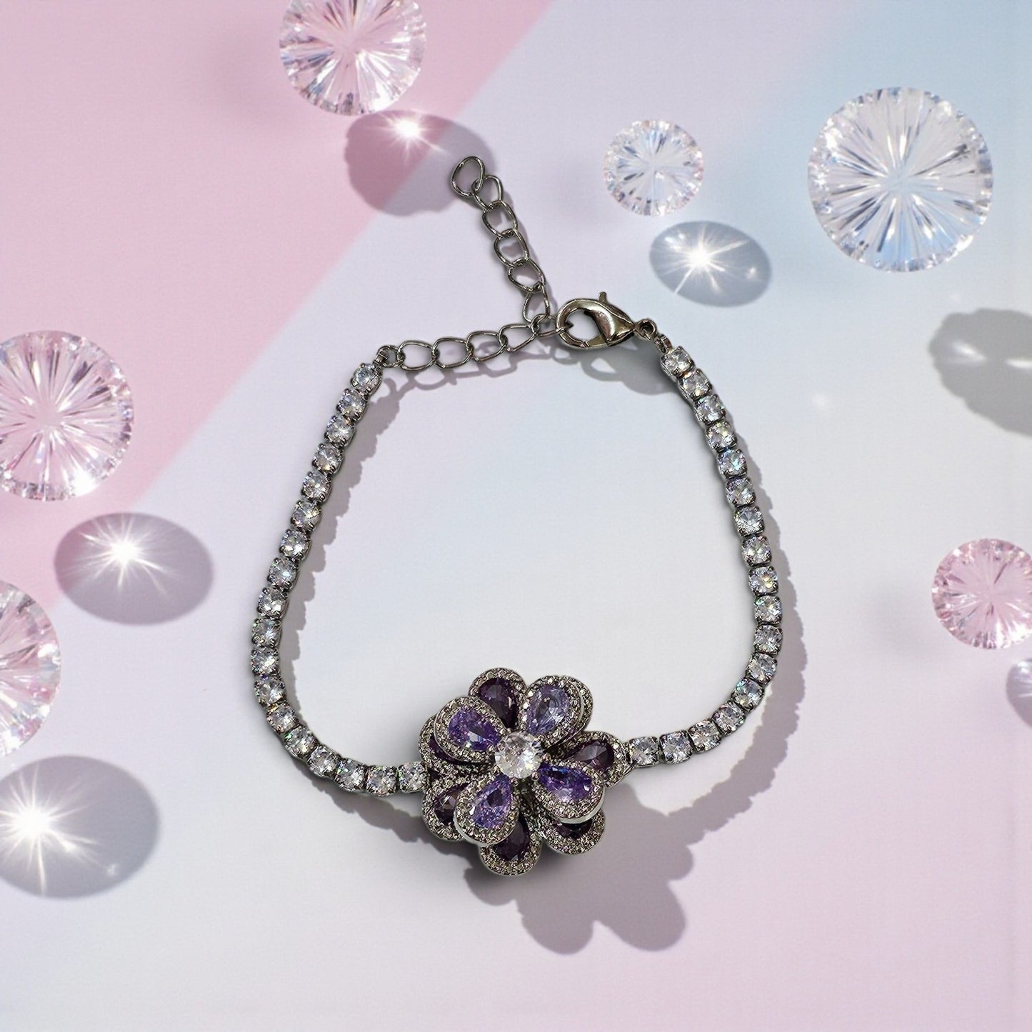 Purple Crystal Zirconia Bracelet