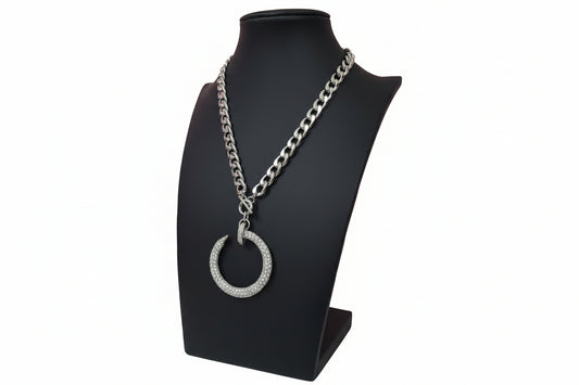 Silver Nail Chain Necklace
