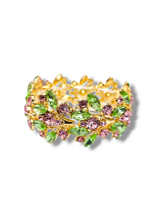 Gold Pink Green Bracelet