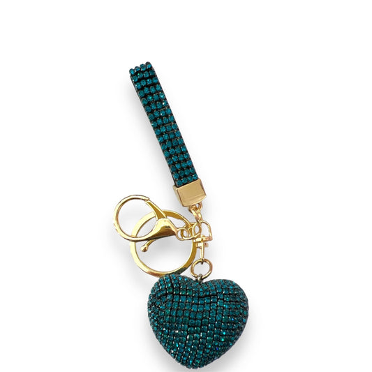 Teal heart Keychain