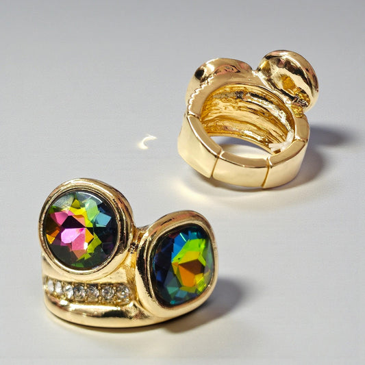 Gold Oilslick Stretchy Ring