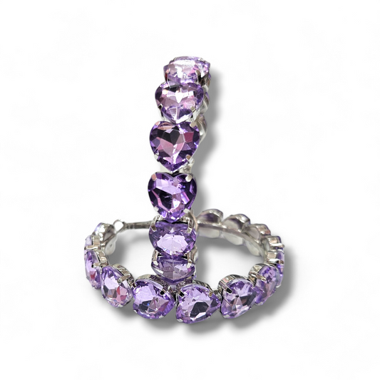 Lavender Heart Hoops