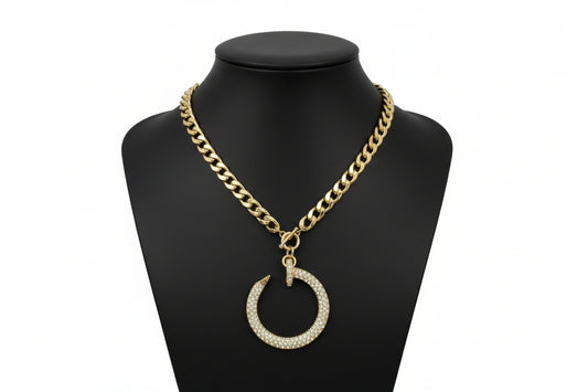 Gold Nail Chain Necklace