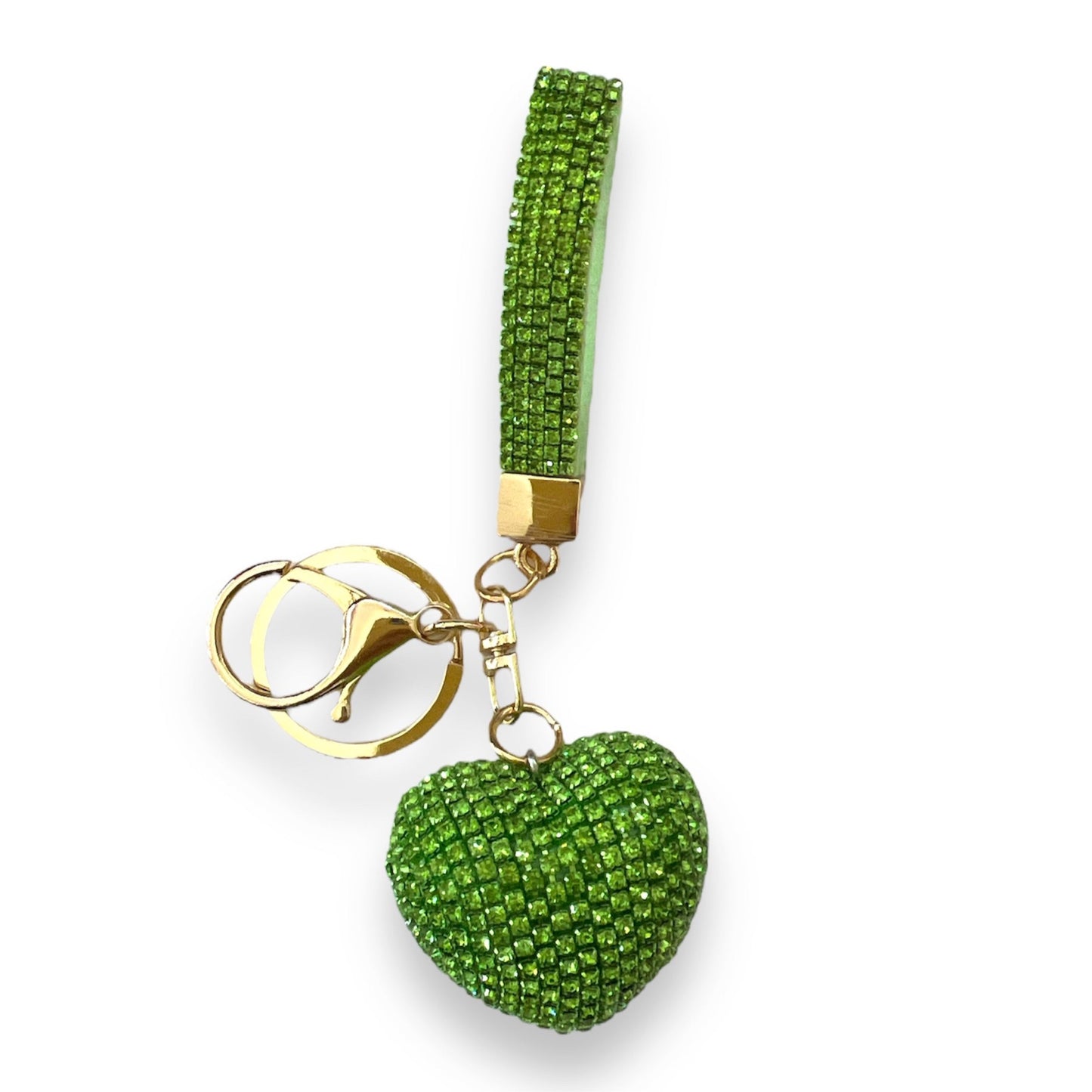 Lime Green Heart Keychain