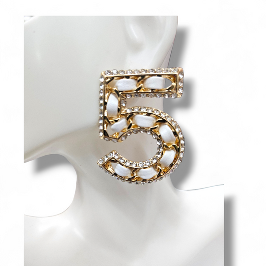 White #5 inspired earrings