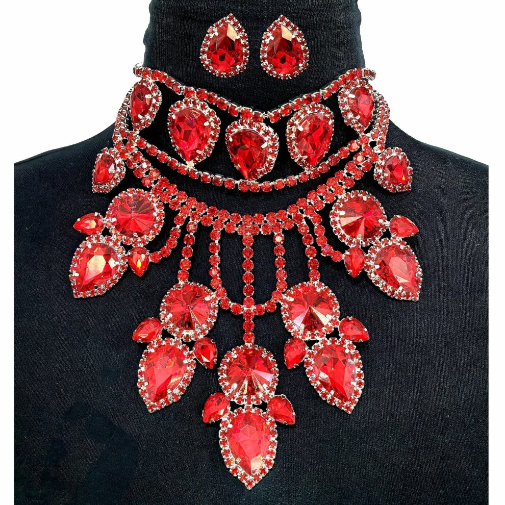 Red Choker statement necklace