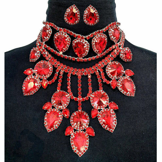 Red Choker statement necklace