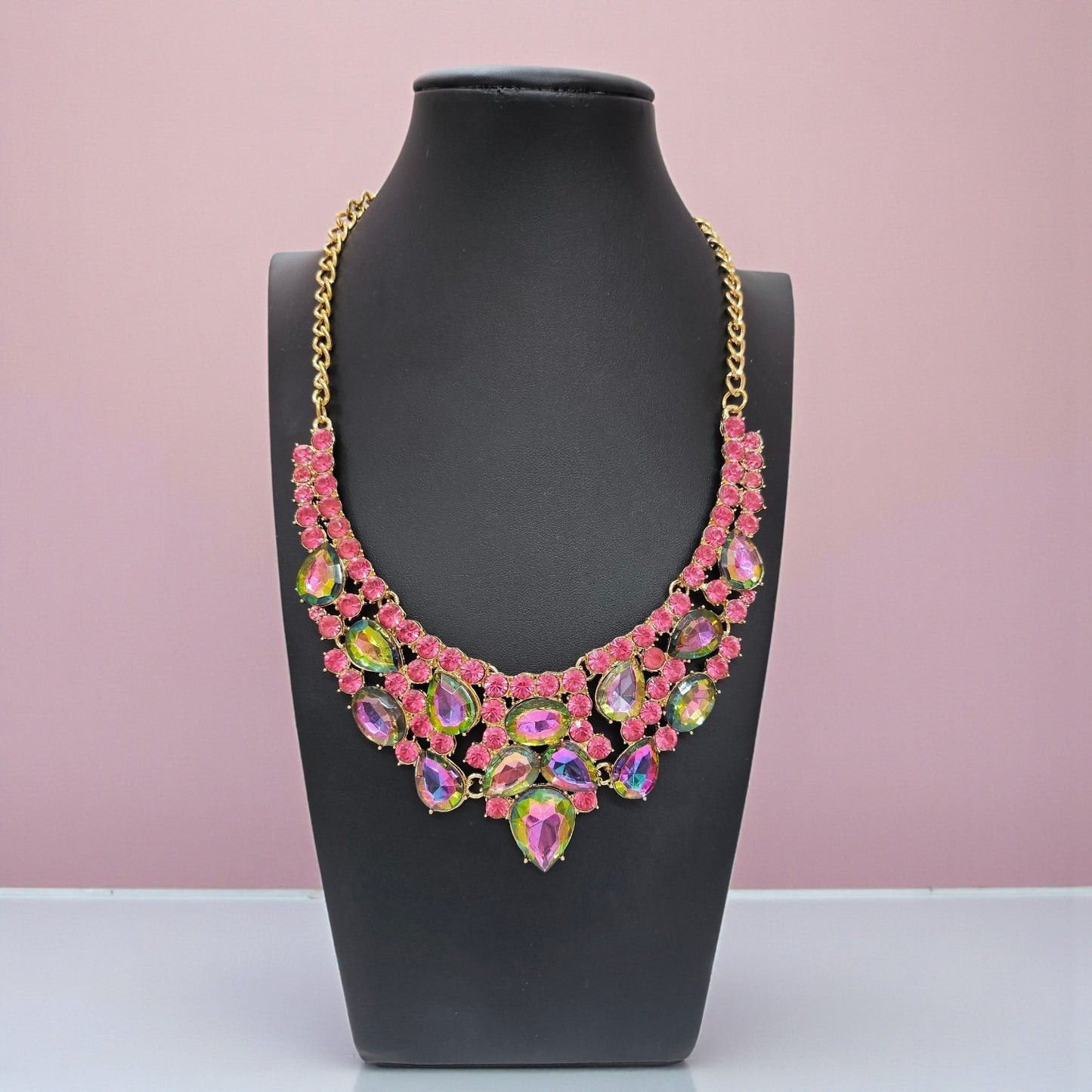 Light Pink Oilslick Necklace