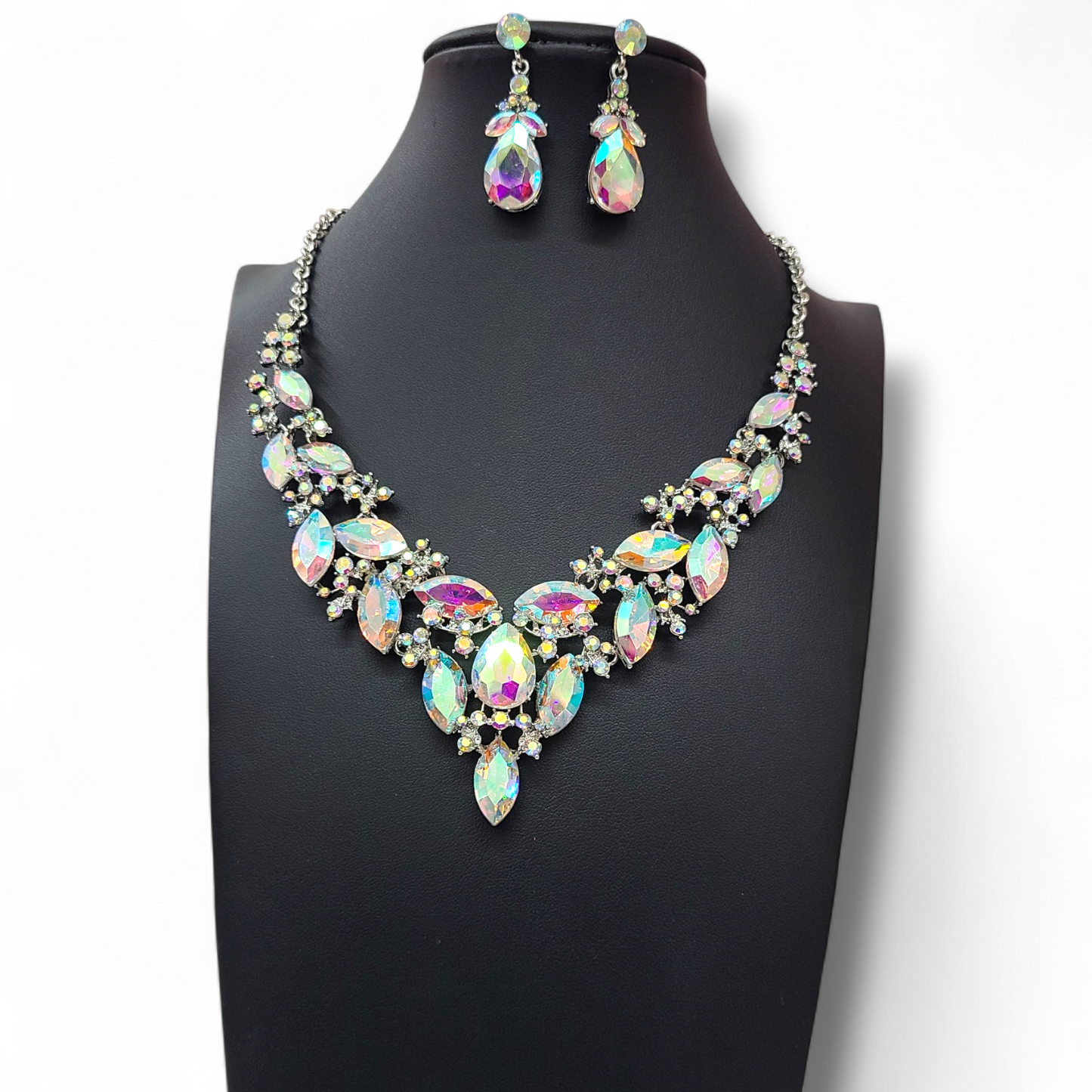 Rhodium AB necklace