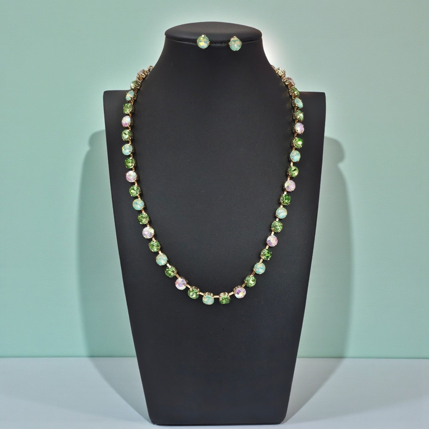 Multi green opal necklace