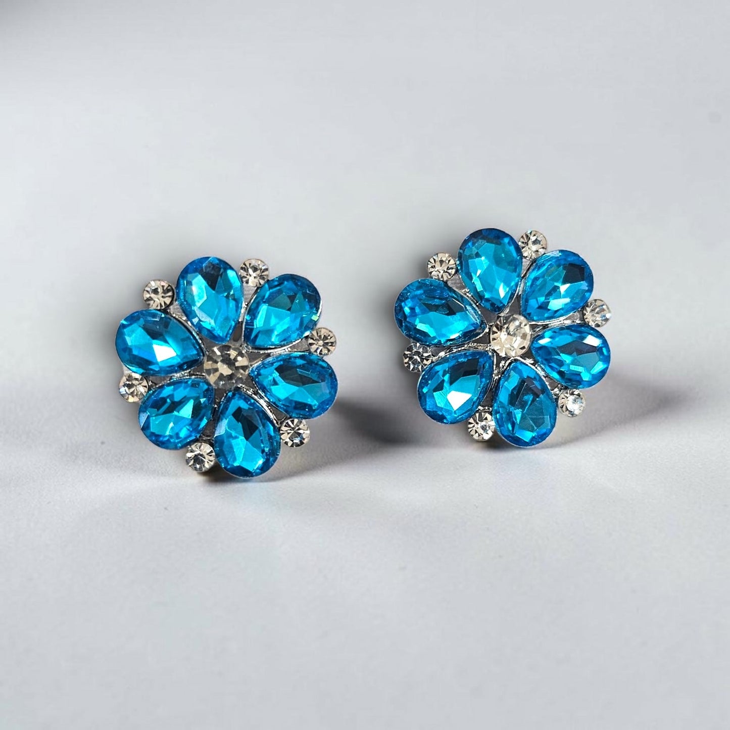 Light Blue Flower Studs
