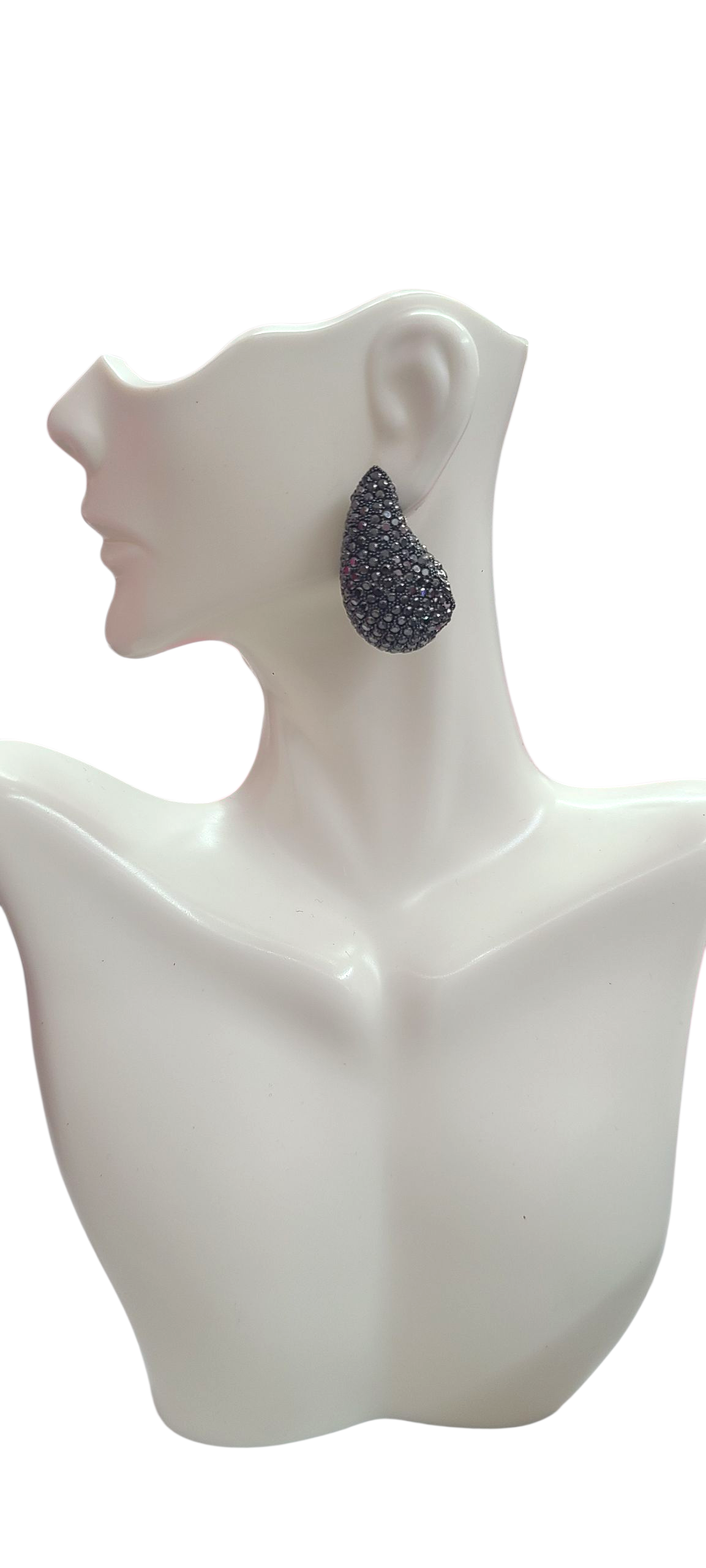 Gunmetal teardrop earrings