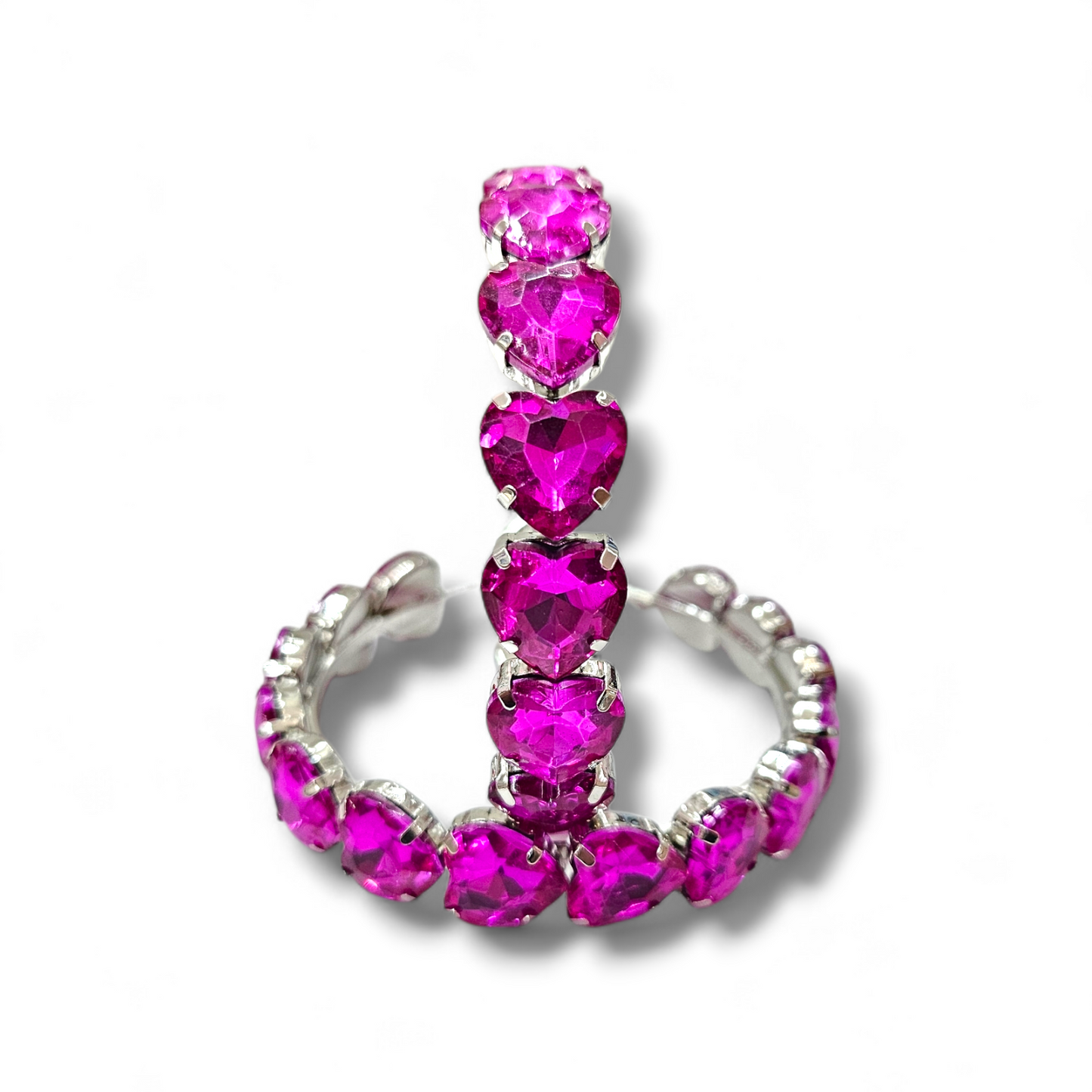 Hot pink Heart Hoops