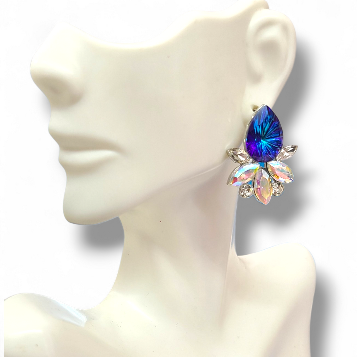 Blue silver earrings