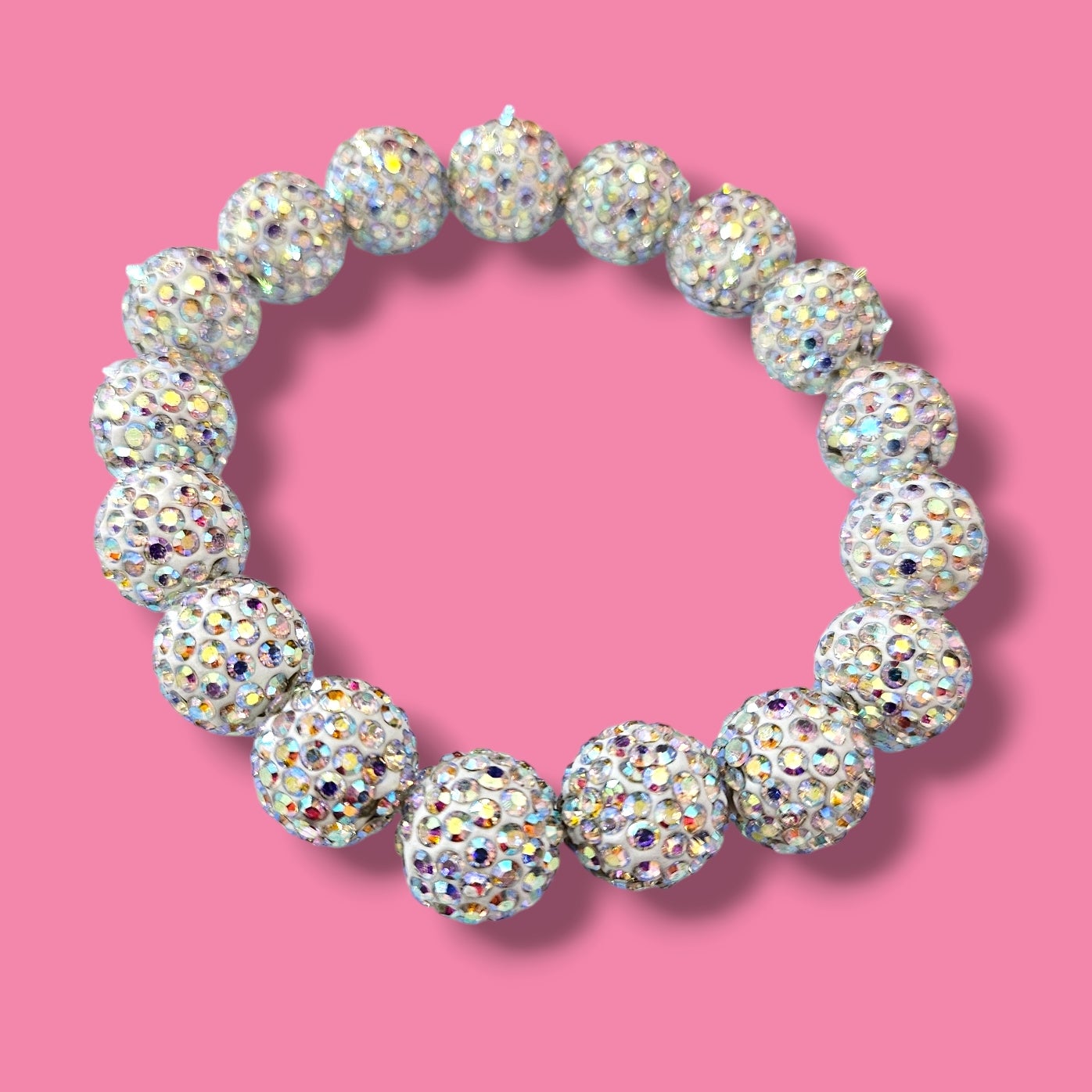 ab white rhinestone bracelet