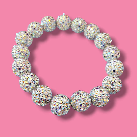ab white rhinestone bracelet