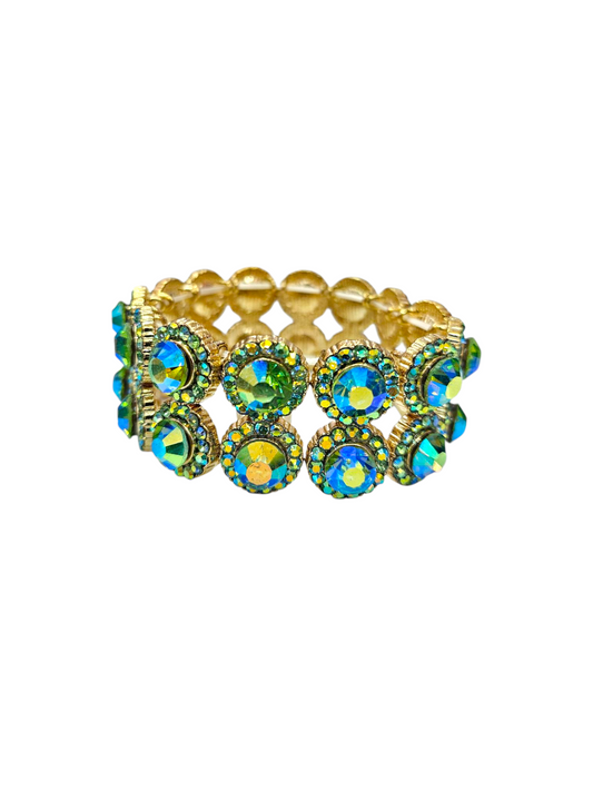 Green ab rhinestone bracelet
