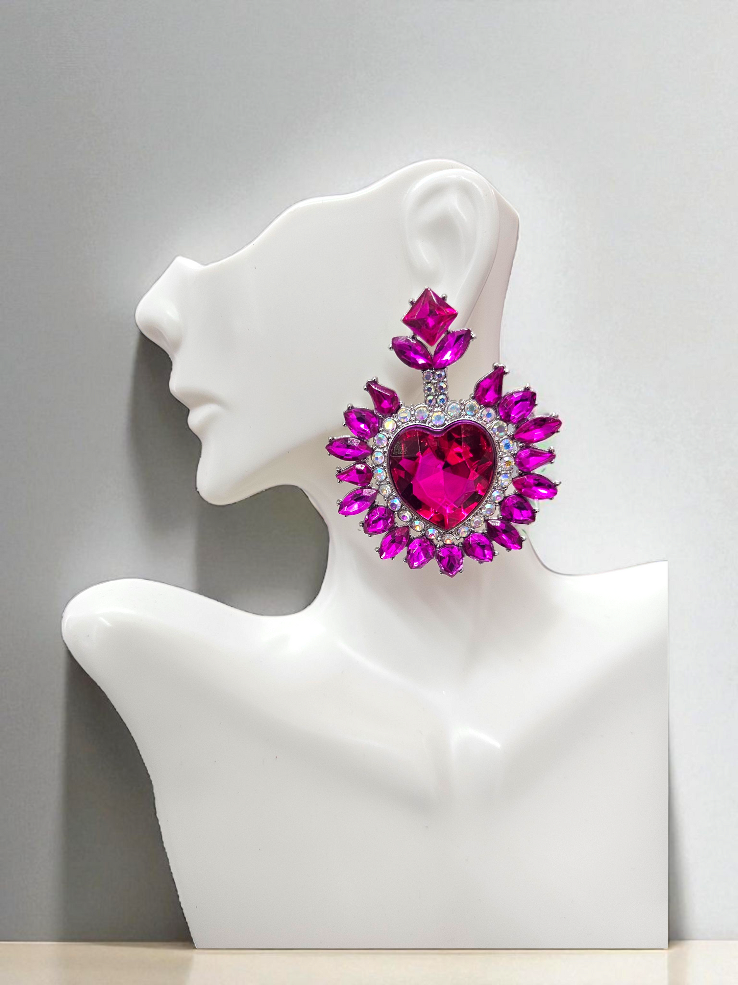 Post hot pink earring