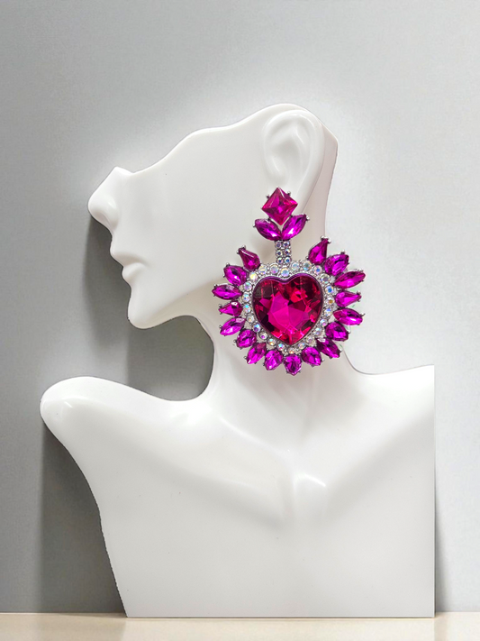 Post hot pink earring