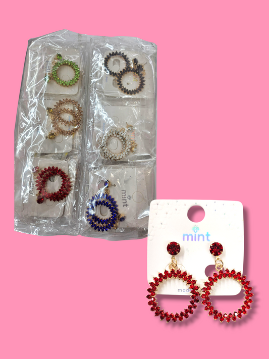 46913 Dozen Crystal earrings set