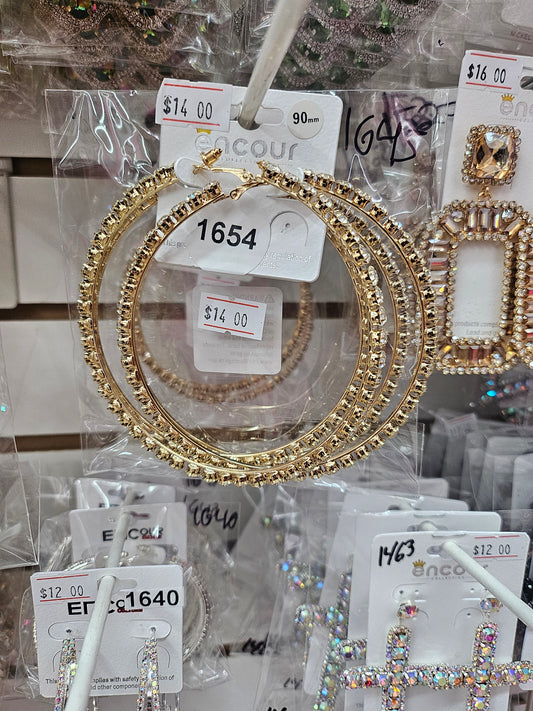 90MM gold clear hoops