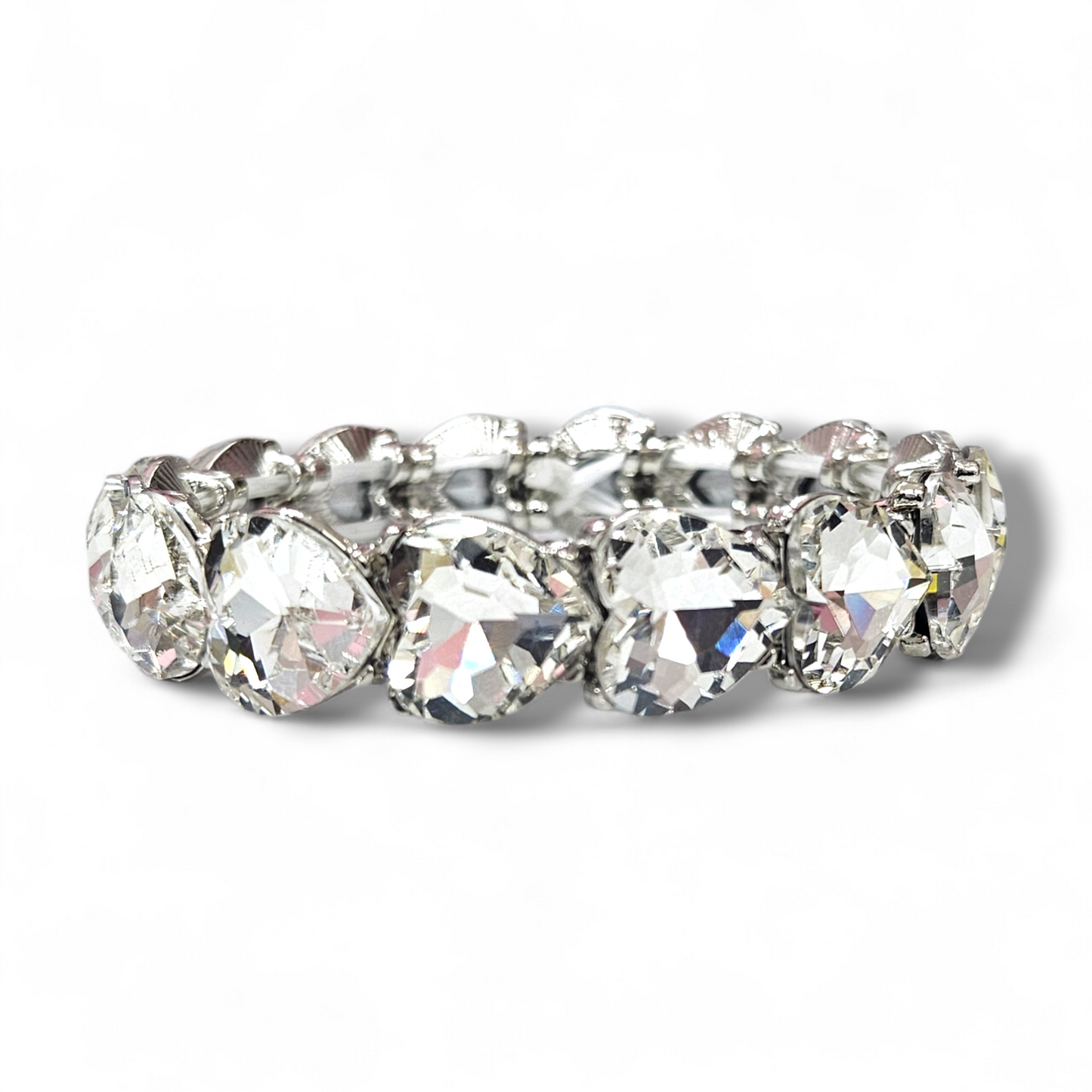 Silver white heart bracelet