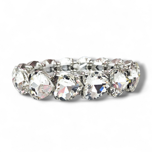 Silver white heart bracelet