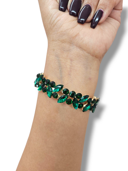 Green Rhinestone Bracelet