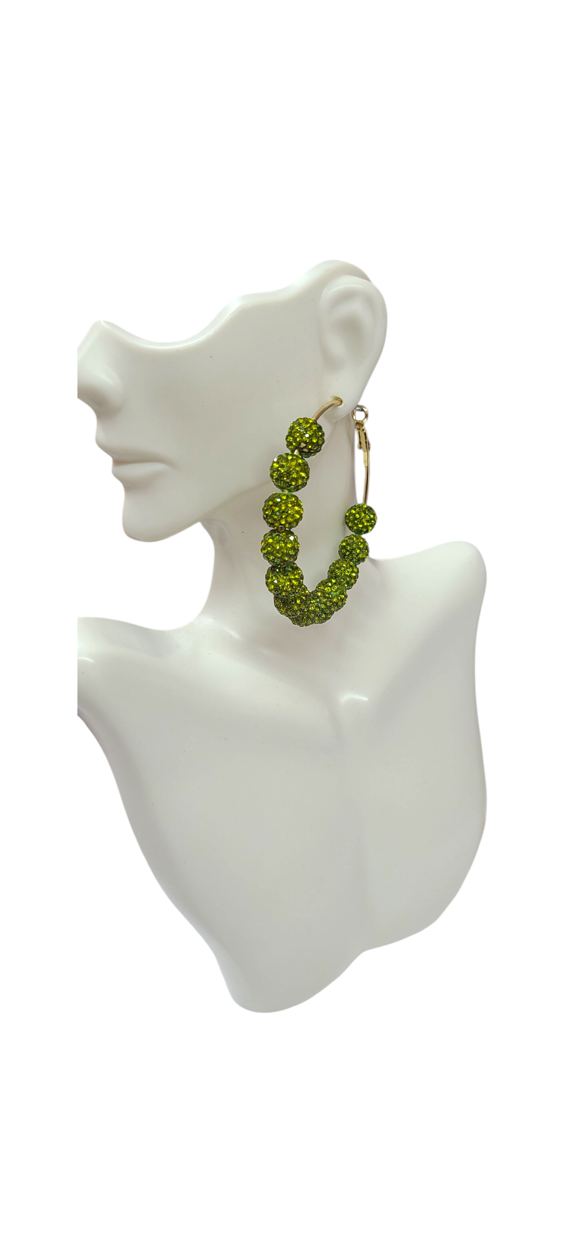Green Gold Hoops