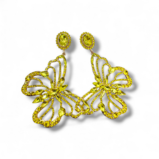 Statement yellow Butterfly earrings