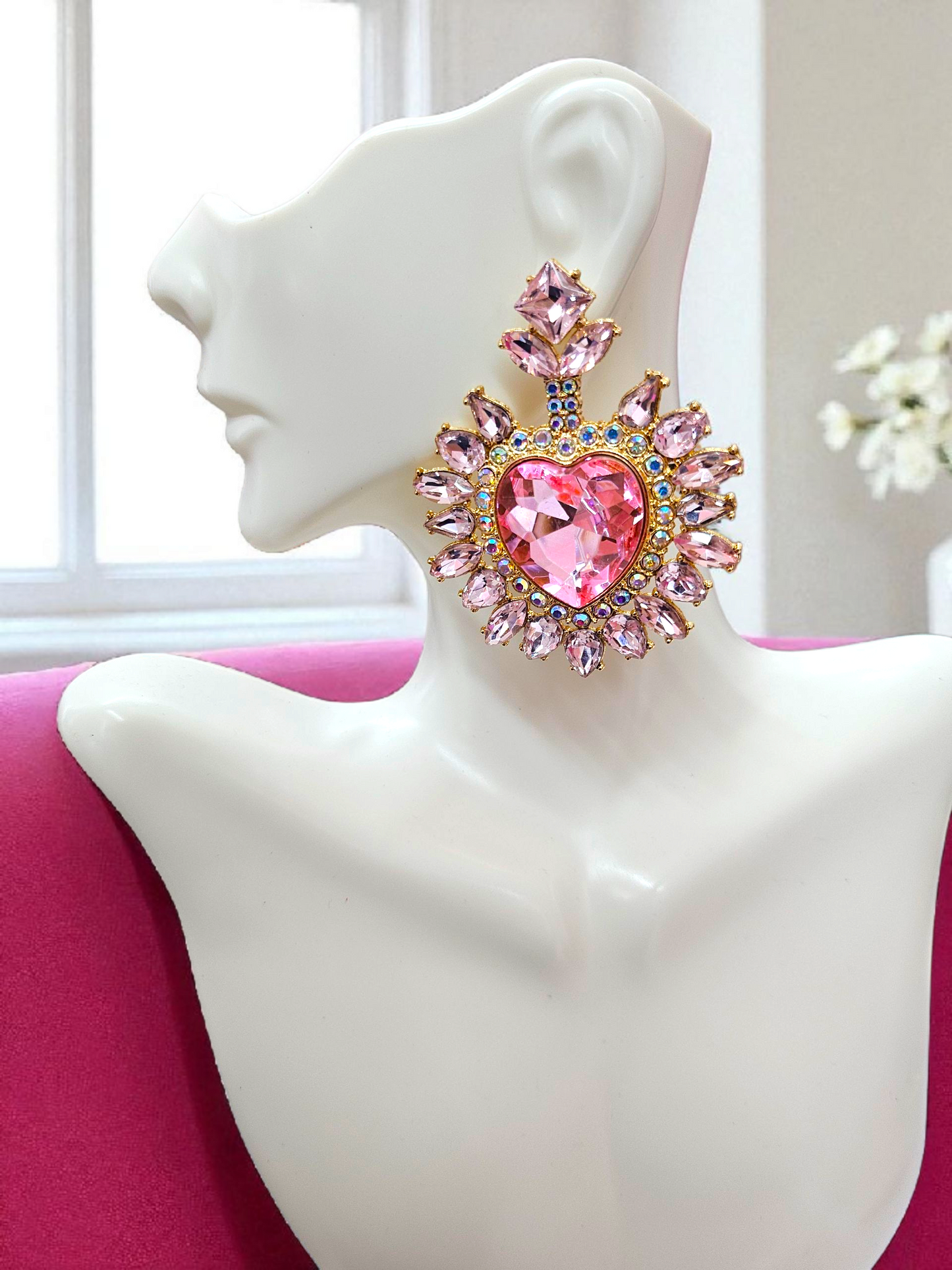 Light Pink Heart Earrings