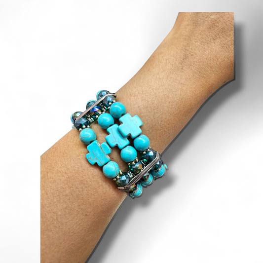 Turquoise cross brown