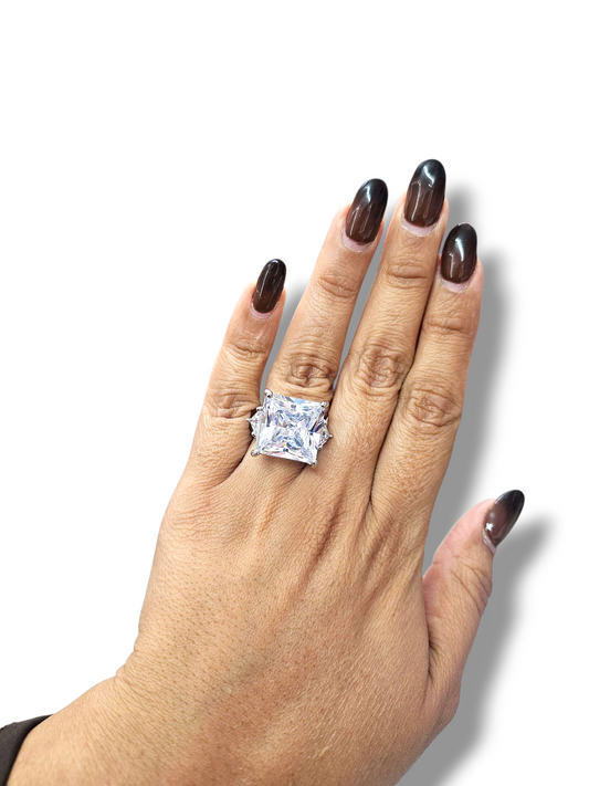 Square Cubic Zirconia Ring