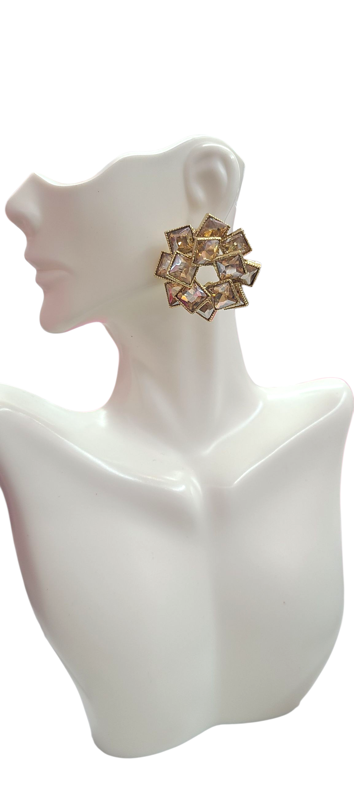 Topaz rhinestone studs