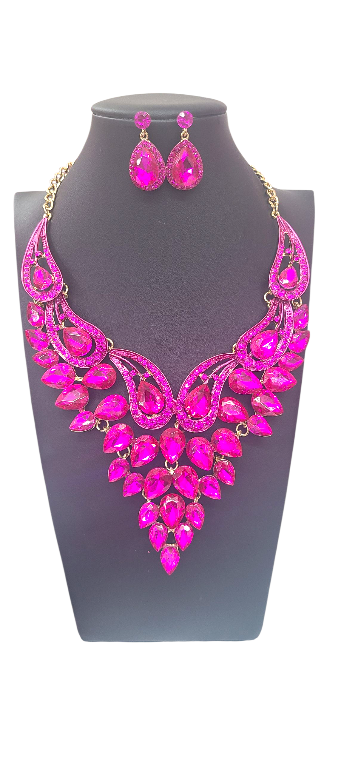 Hot pink statement necklace