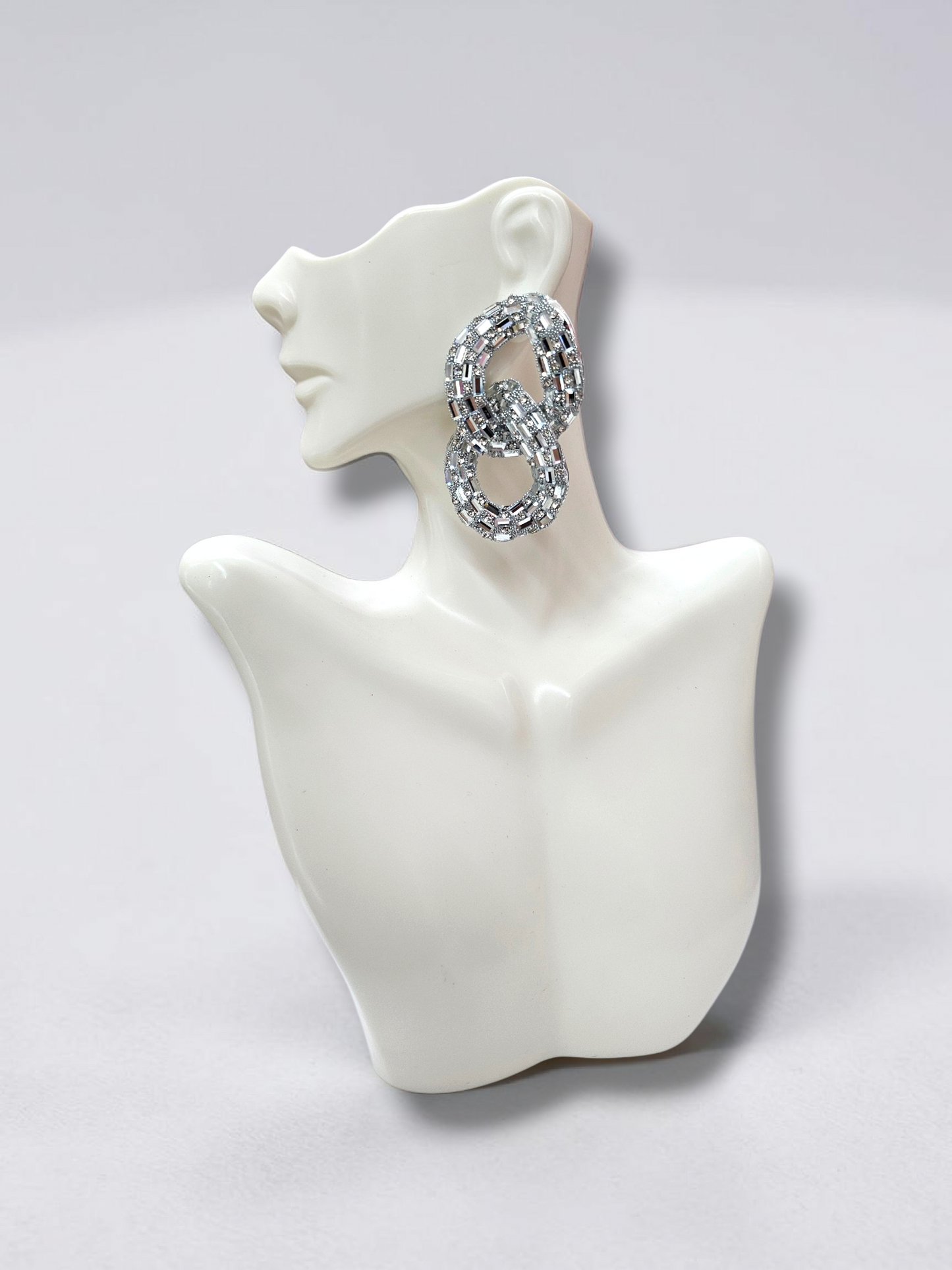 Post Link Rhinestone earrings