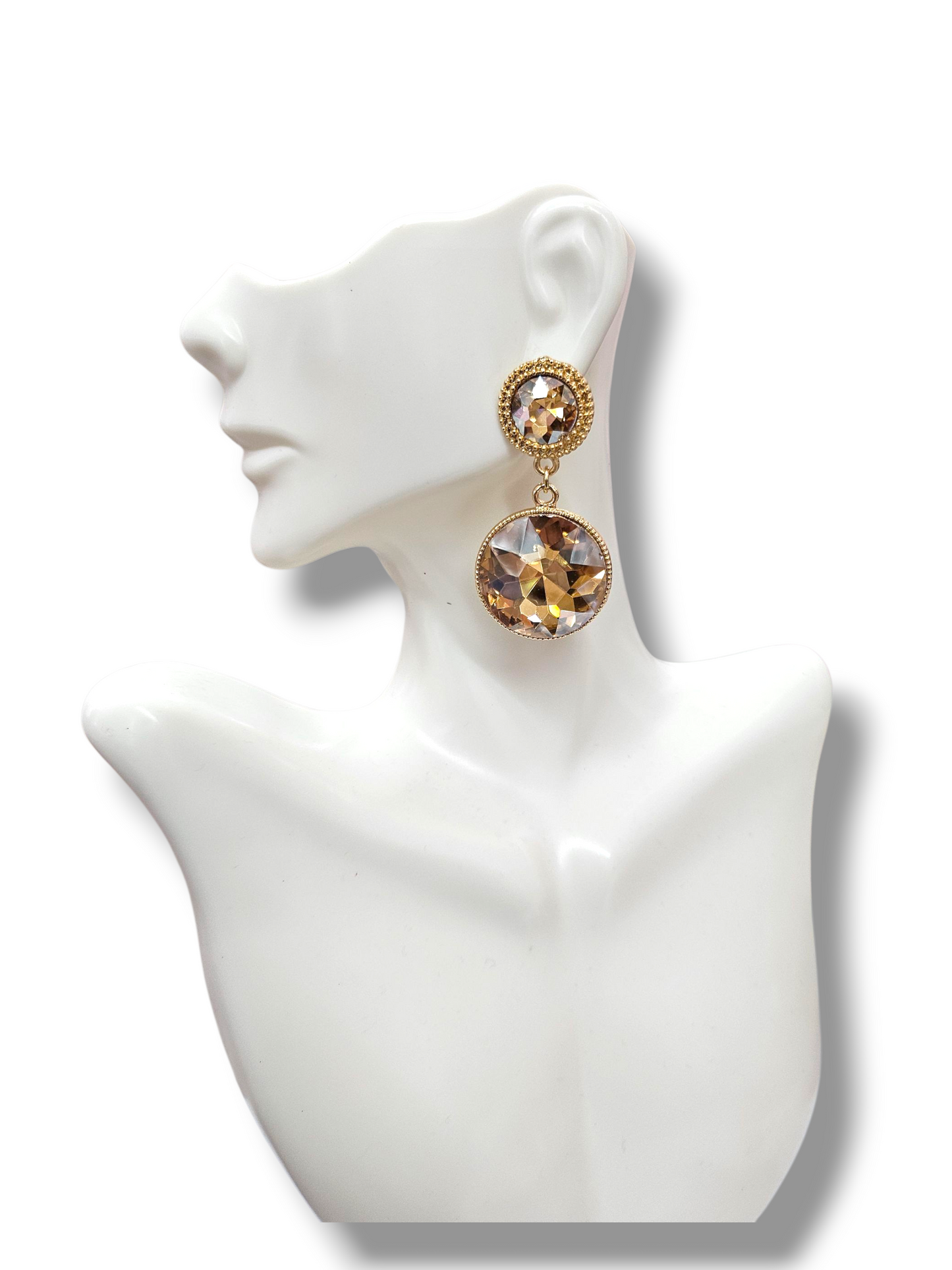 Post Topaz Round earrings