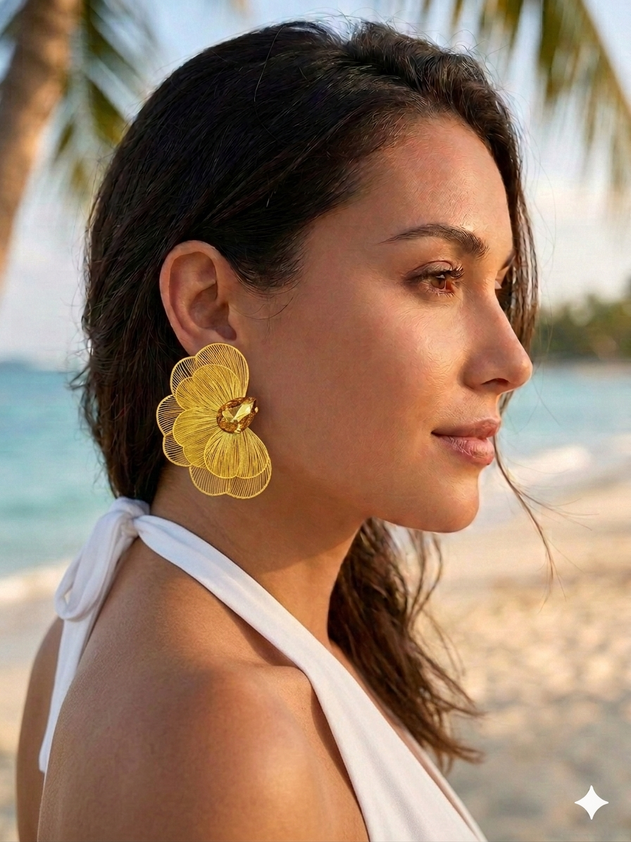 Statment yellow earrings
